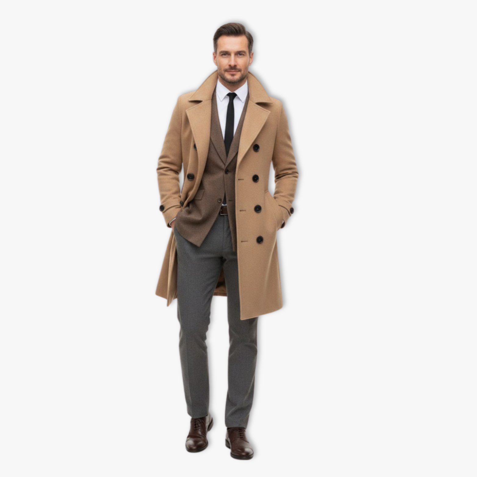 Andrés | Abrigo de Lana Doble Botonadura para Hombre Otoño Invierno 2