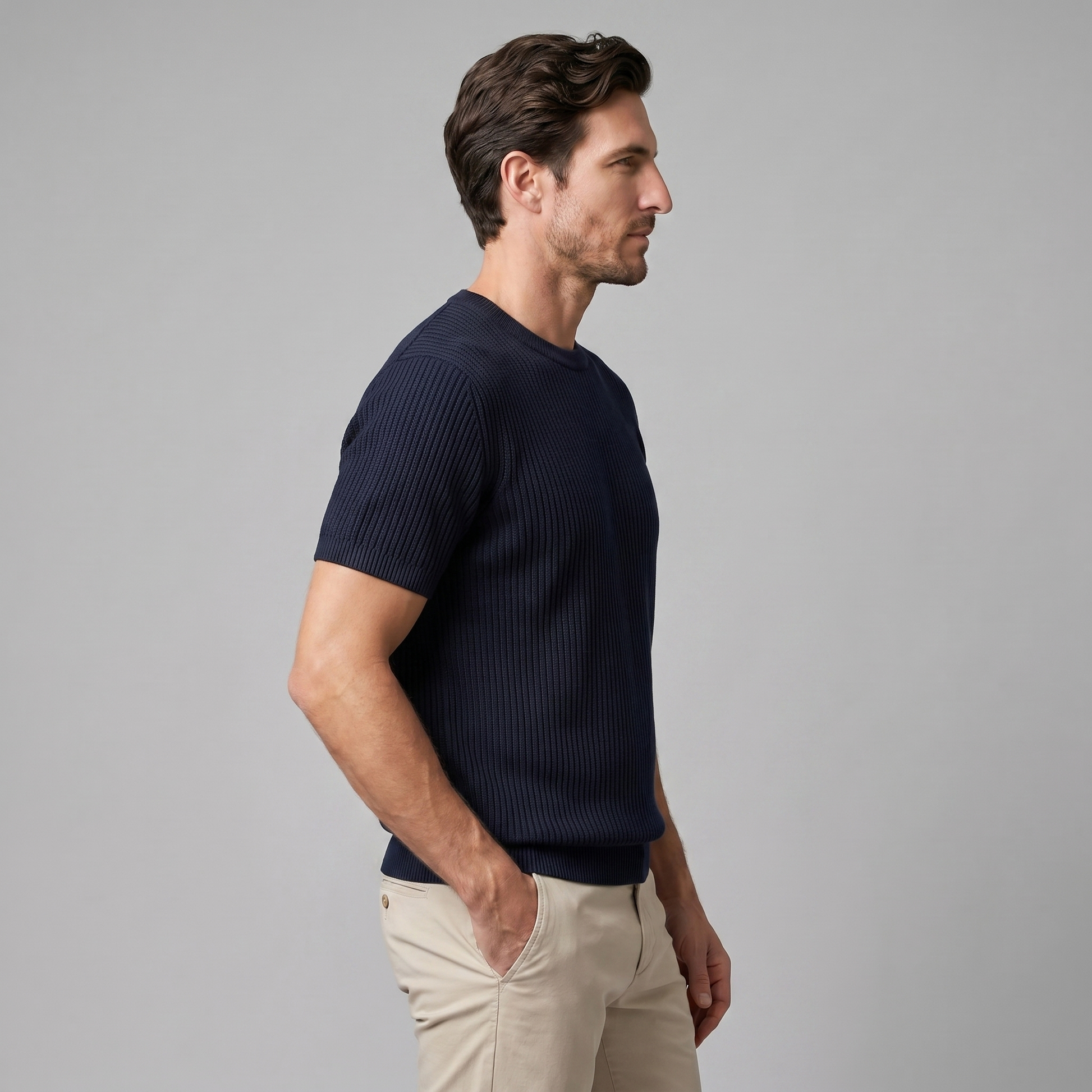Andrés | Jersey de Punto para Hombre con Textura Vertical 12