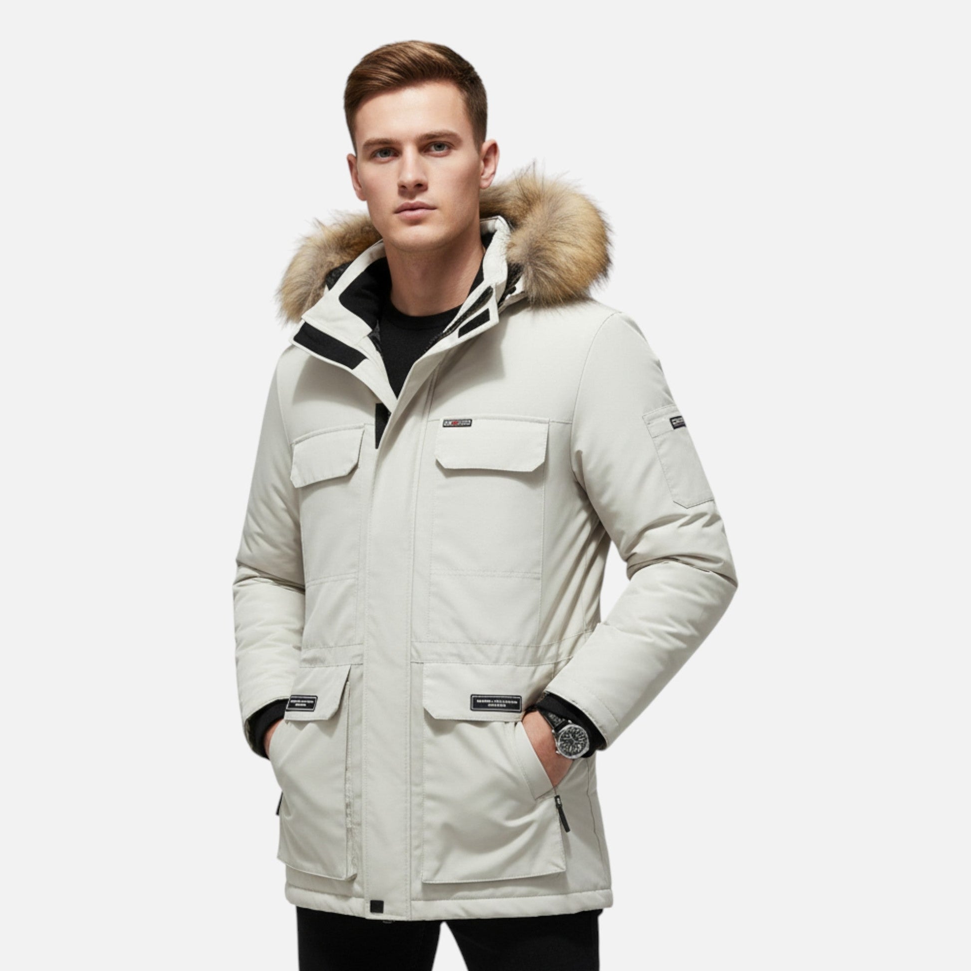Diego | Parka de Plumón de Invierno para Hombre con Capucha y Forro Polar 1