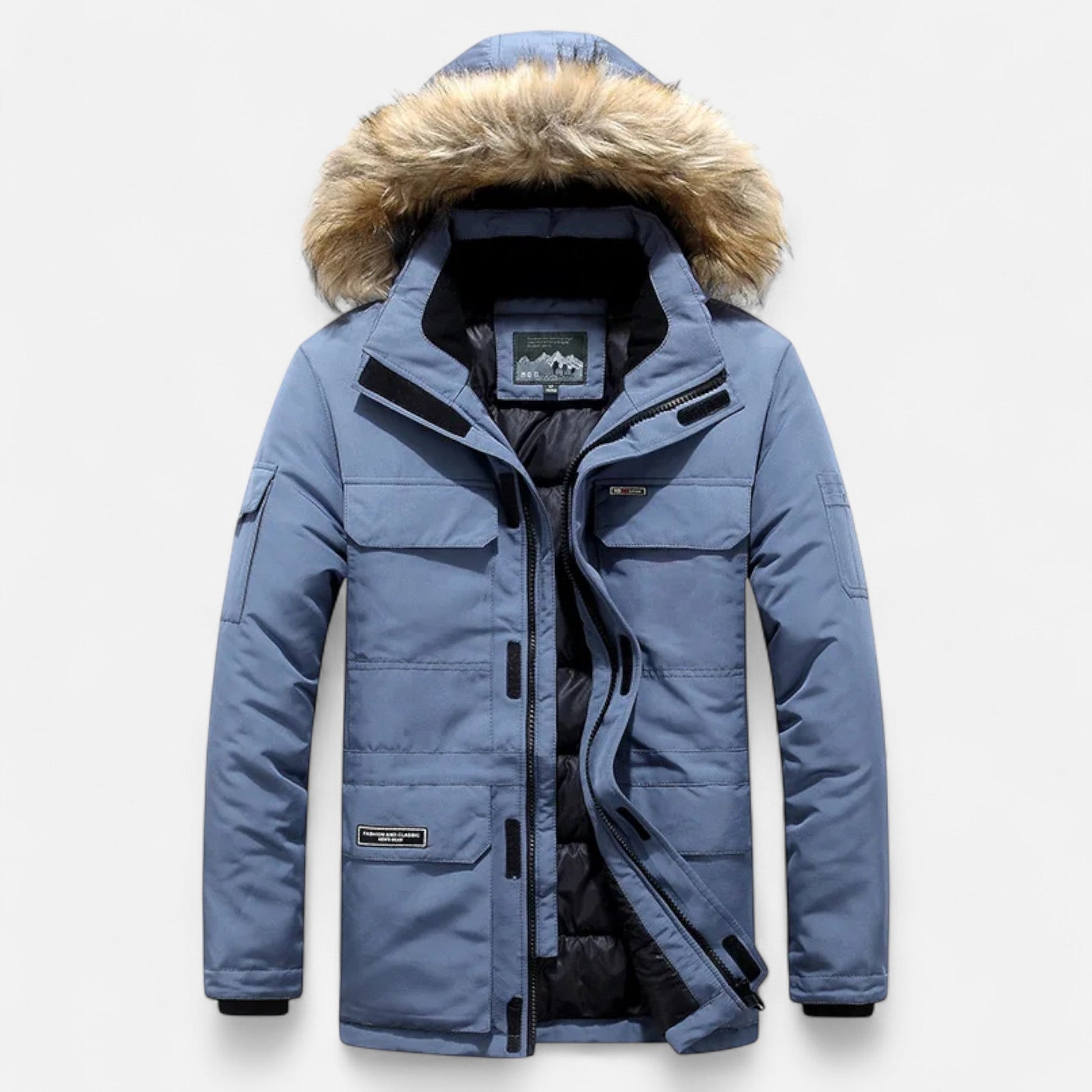 Diego | Parka de Plumón de Invierno para Hombre con Capucha y Forro Polar 7