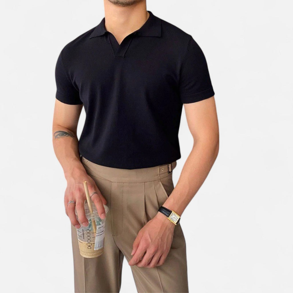 Diego | Polo con Cuello en V para Hombre con Estilo Vintage 3