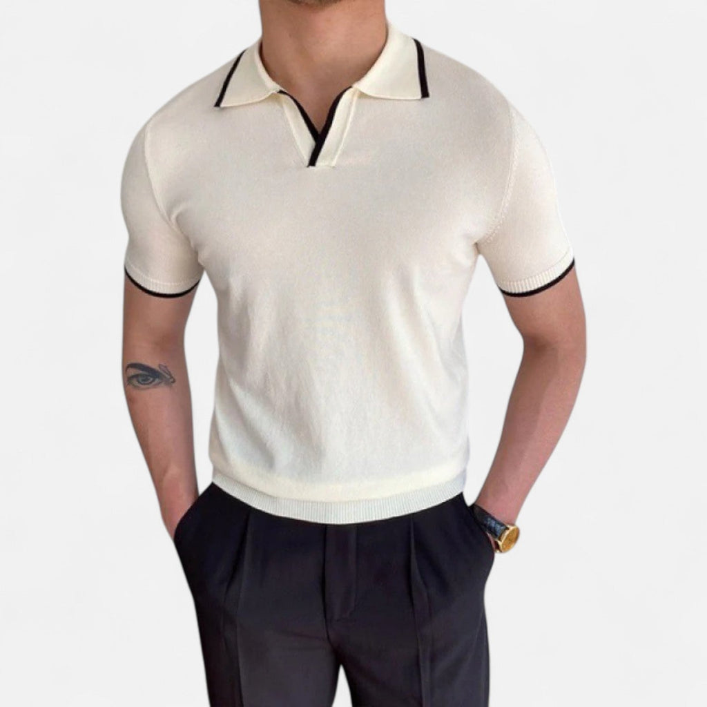 Diego | Polo con Cuello en V para Hombre con Estilo Vintage 8
