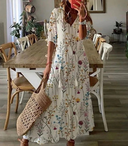 Eliora | Vestido Largo Bohemio con Escote en V y Tejido Ligero | Estilo Fresco para Comodidad y Elegancia 6