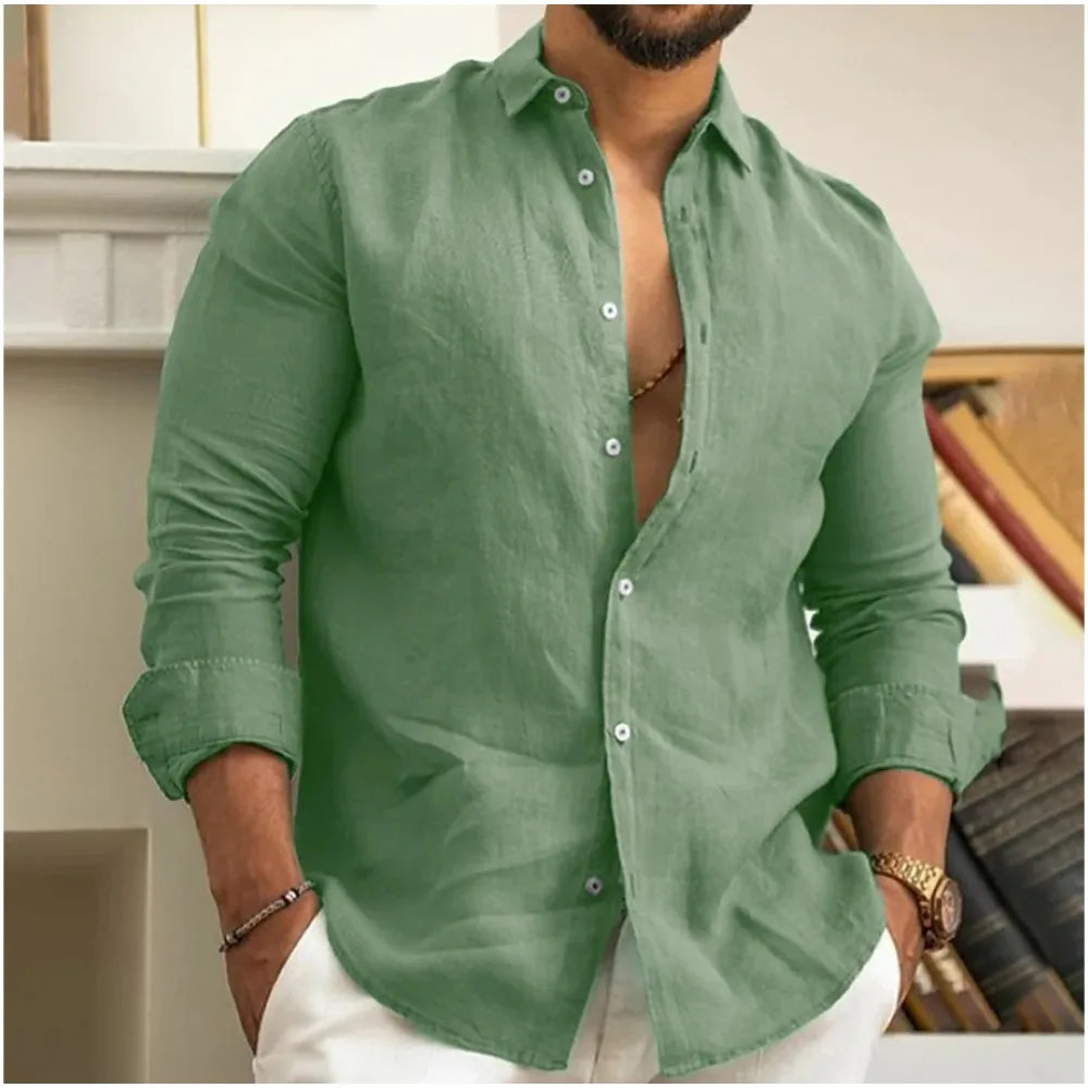 Ethan | Camisa Clásica de Lino Transpirable para Hombre 6