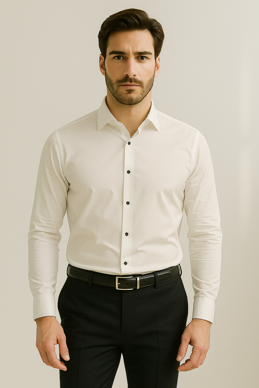 Ethan | Camisa Moderna Elástica para Hombre, Antirarrugas, Corte Ajustado 0