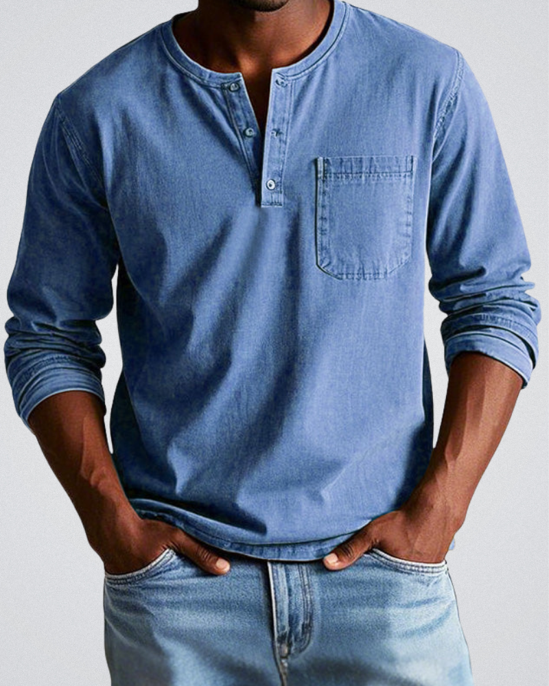 Ethan | Camiseta Henley Casual de Manga Larga para Hombre 0