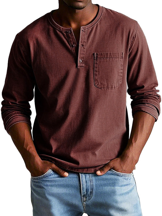 Ethan | Camiseta Henley Casual de Manga Larga para Hombre 8