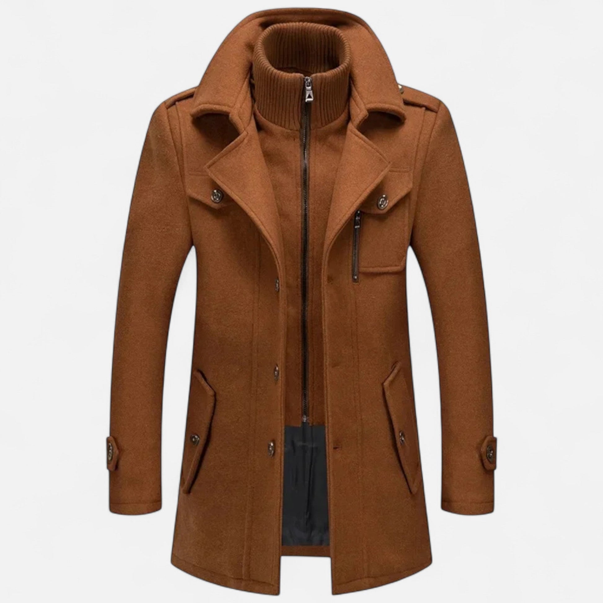 Fernando | Abrigo de Invierno de Lana con Cuello Doble para Hombre 0