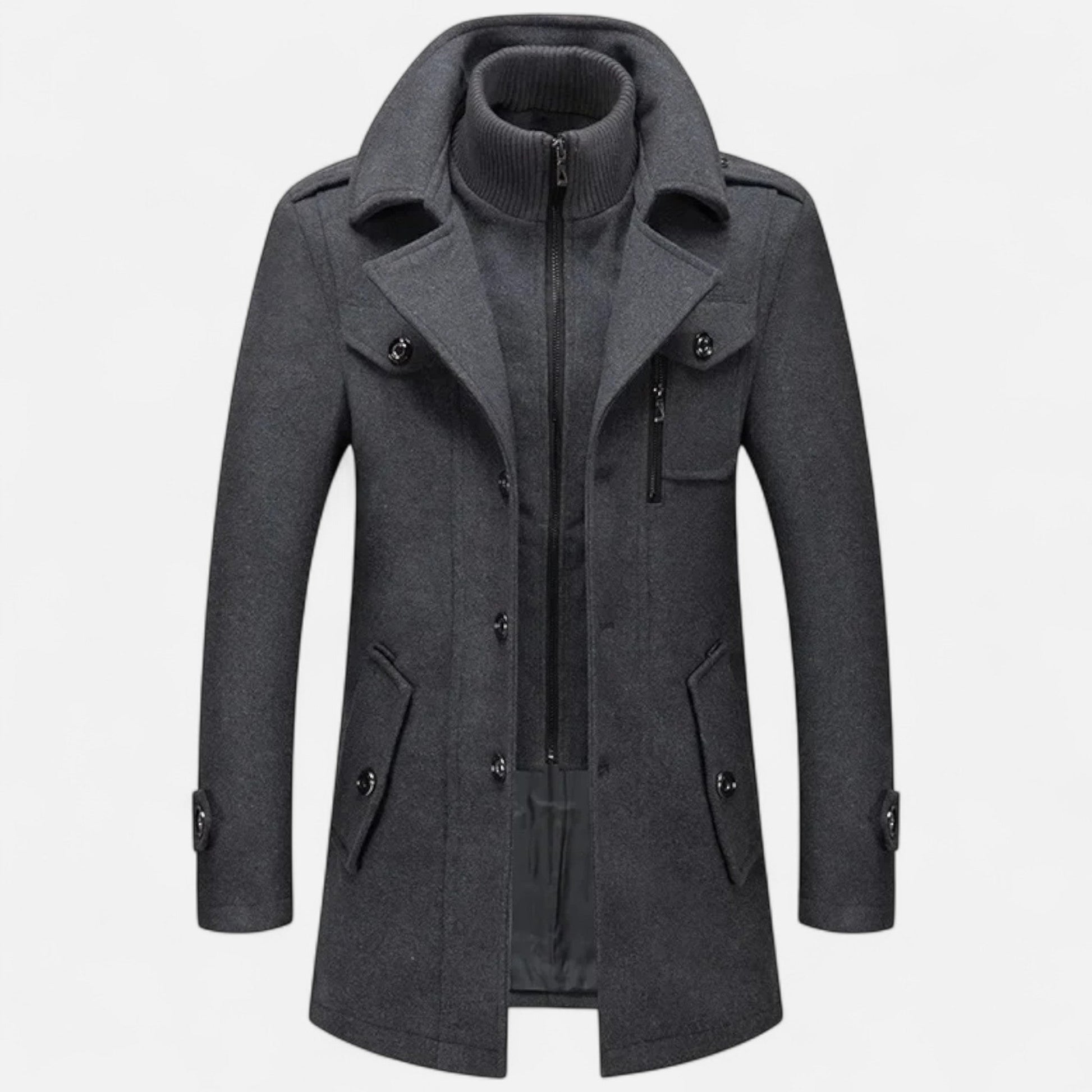 Fernando | Abrigo de Invierno de Lana con Cuello Doble para Hombre 3
