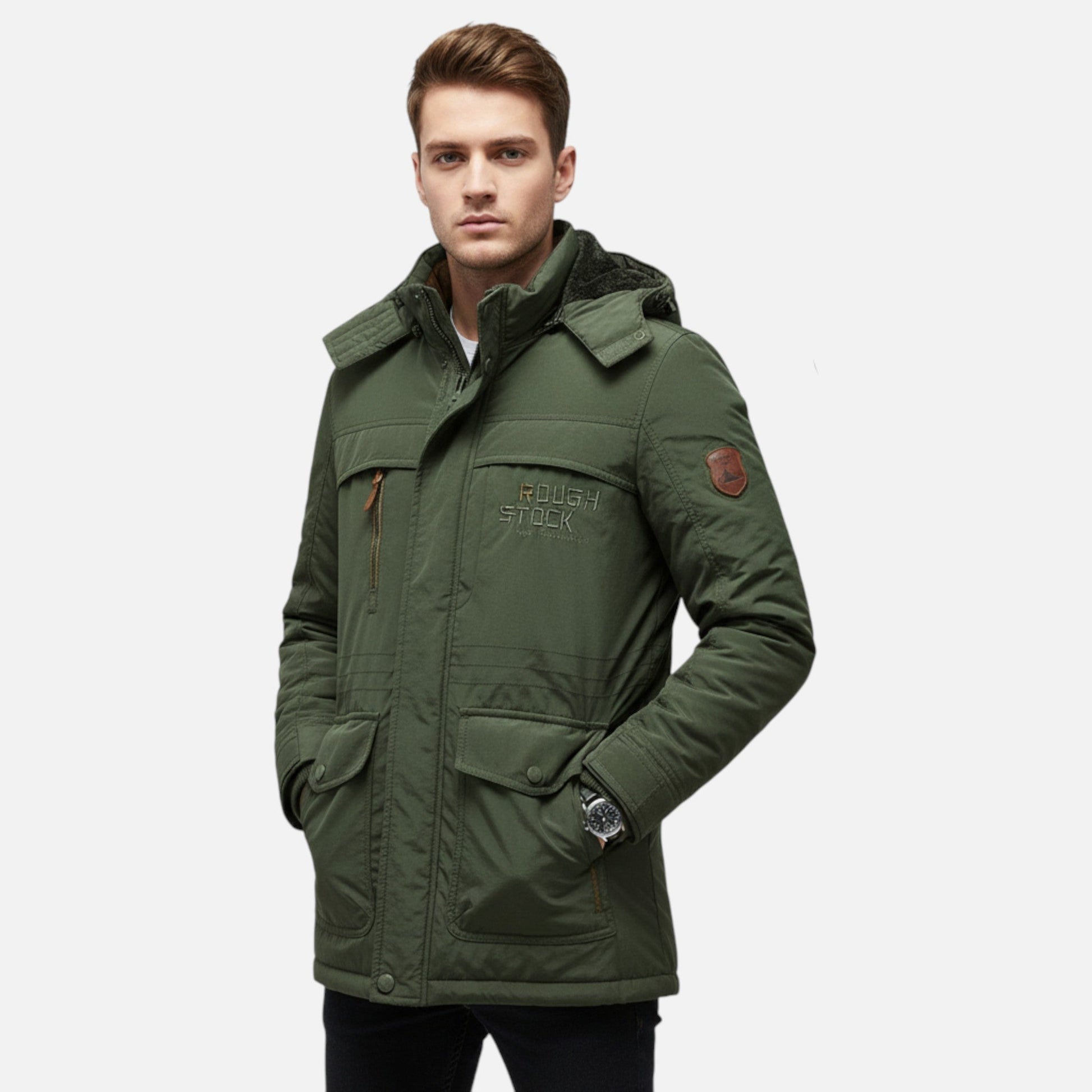 Fernando | Parka Larga Impermeable de Invierno para Hombre con Capucha 1