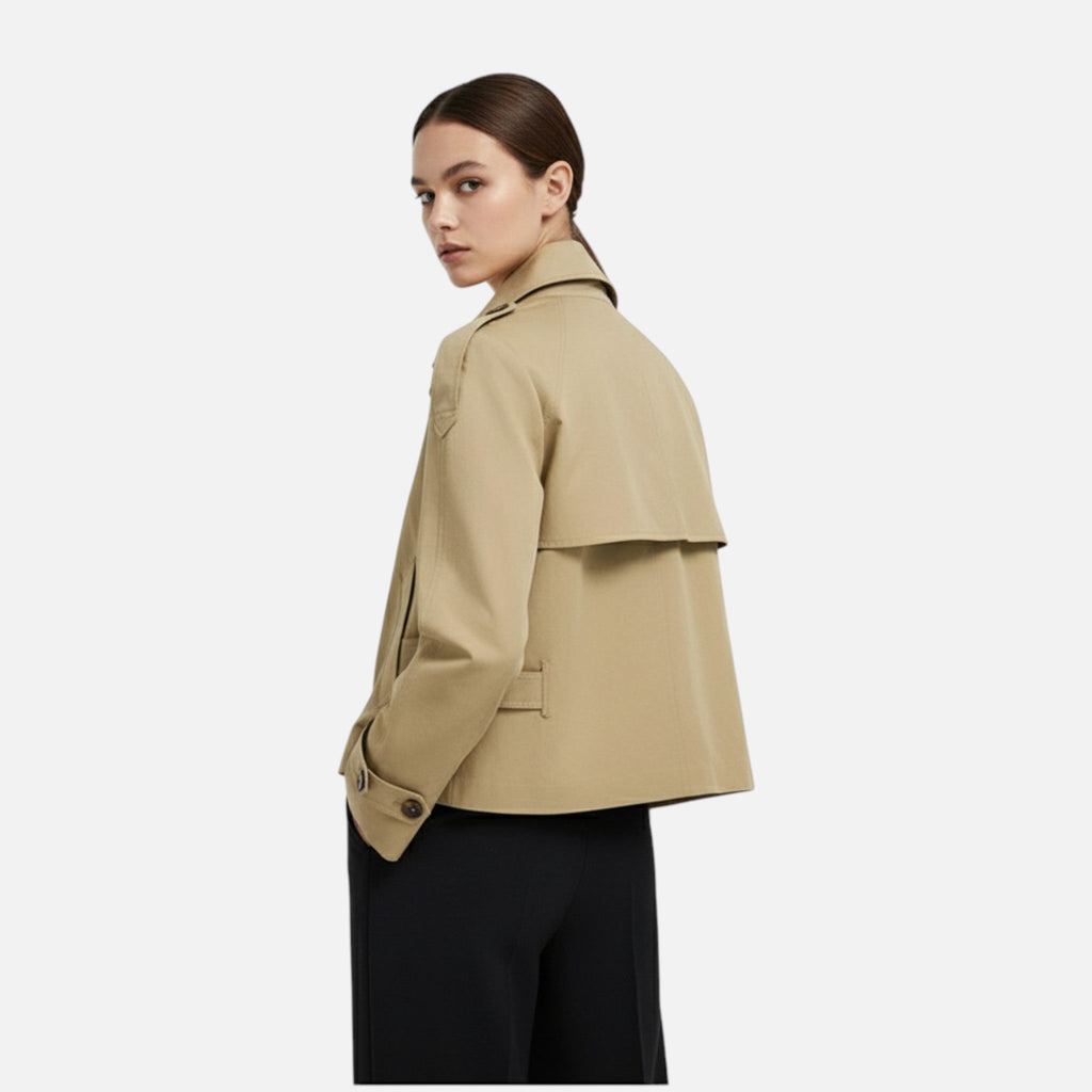 Isabel | Gabardina Corta con Cinturón para Mujer Elegante 2