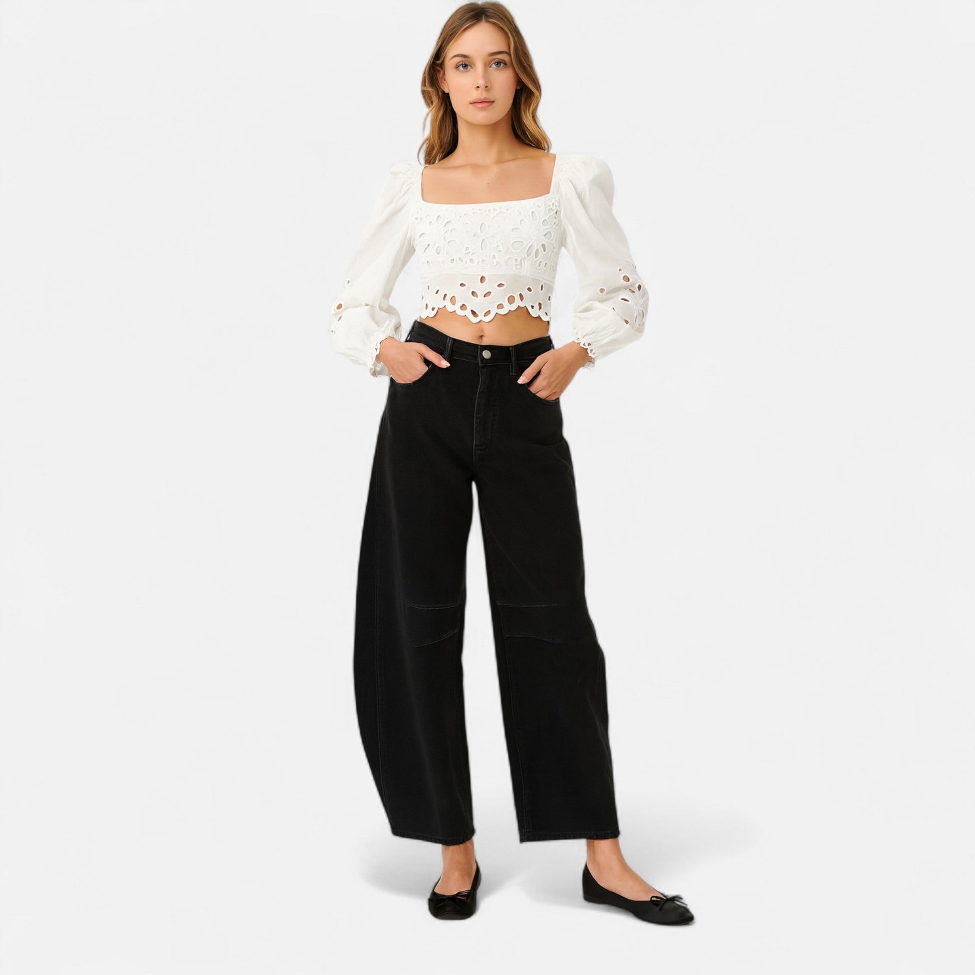 Isabel | Pantalones Vaqueros Mujer Corte Amplio de Mezclilla Premium 1
