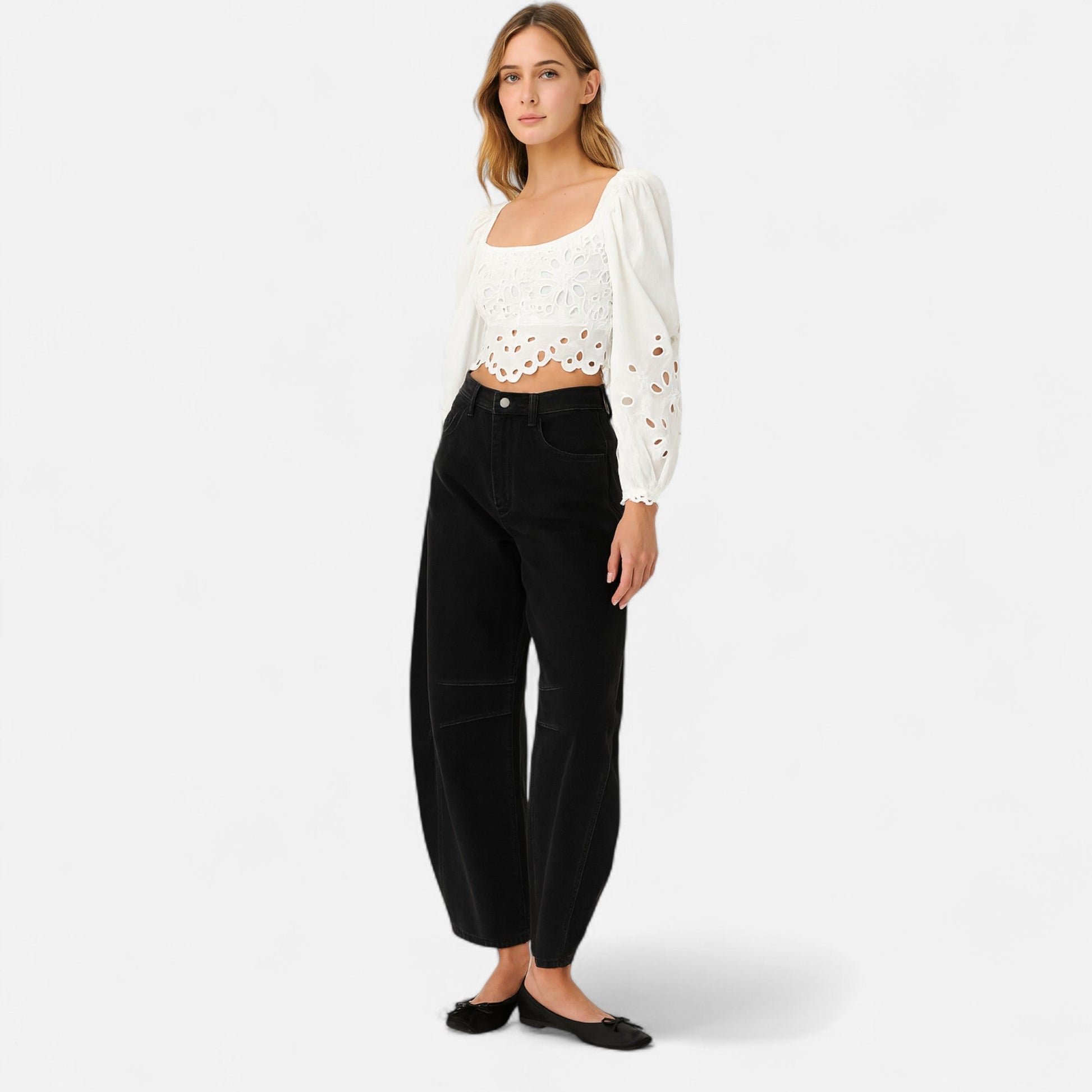 Isabel | Pantalones Vaqueros Mujer Corte Amplio de Mezclilla Premium 2