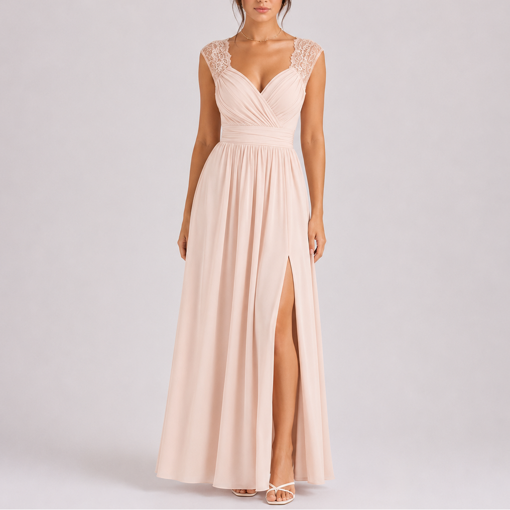 Isabel | Vestido Largo de Noche con Abertura Lateral para Mujer 3