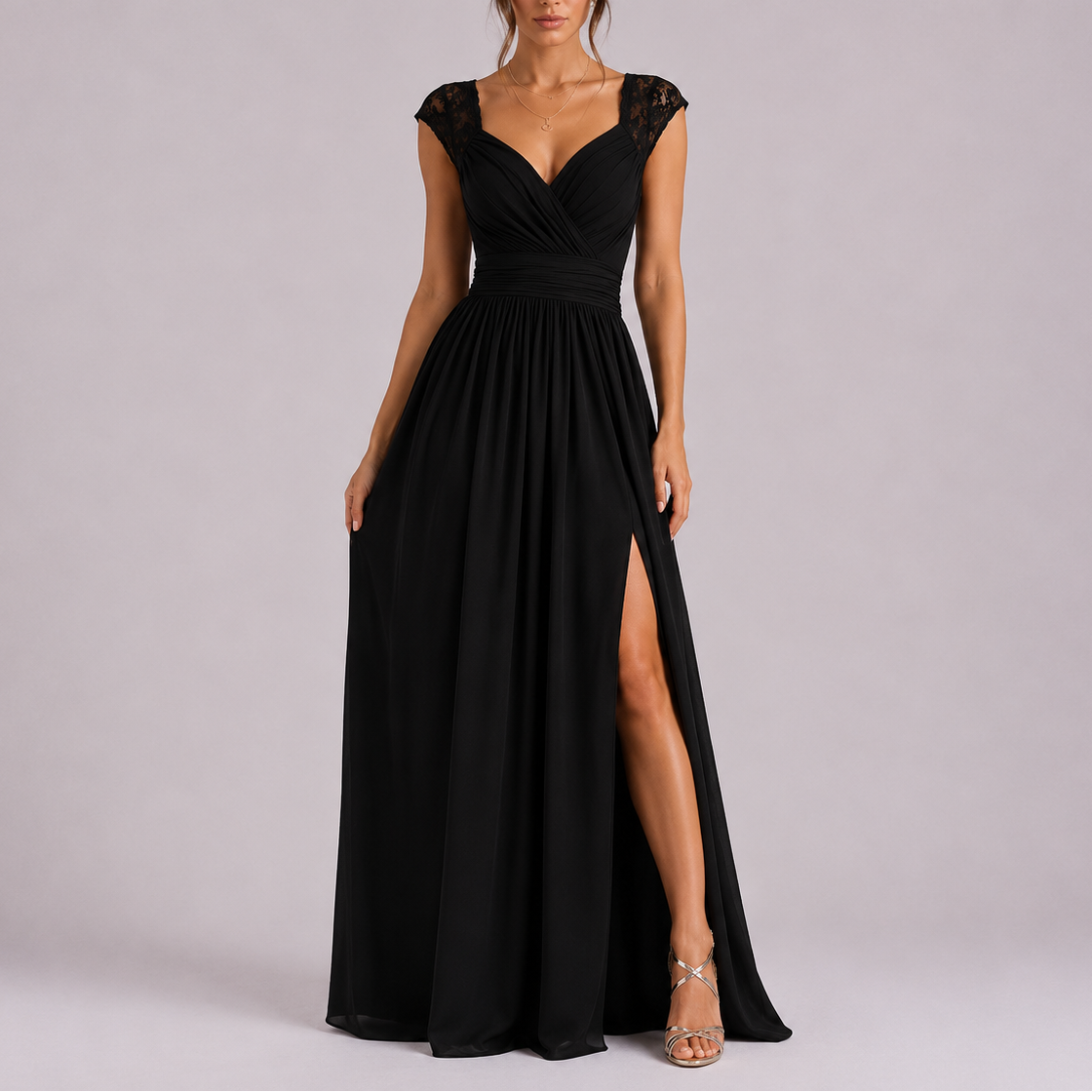 Isabel | Vestido Largo de Noche con Abertura Lateral para Mujer 5