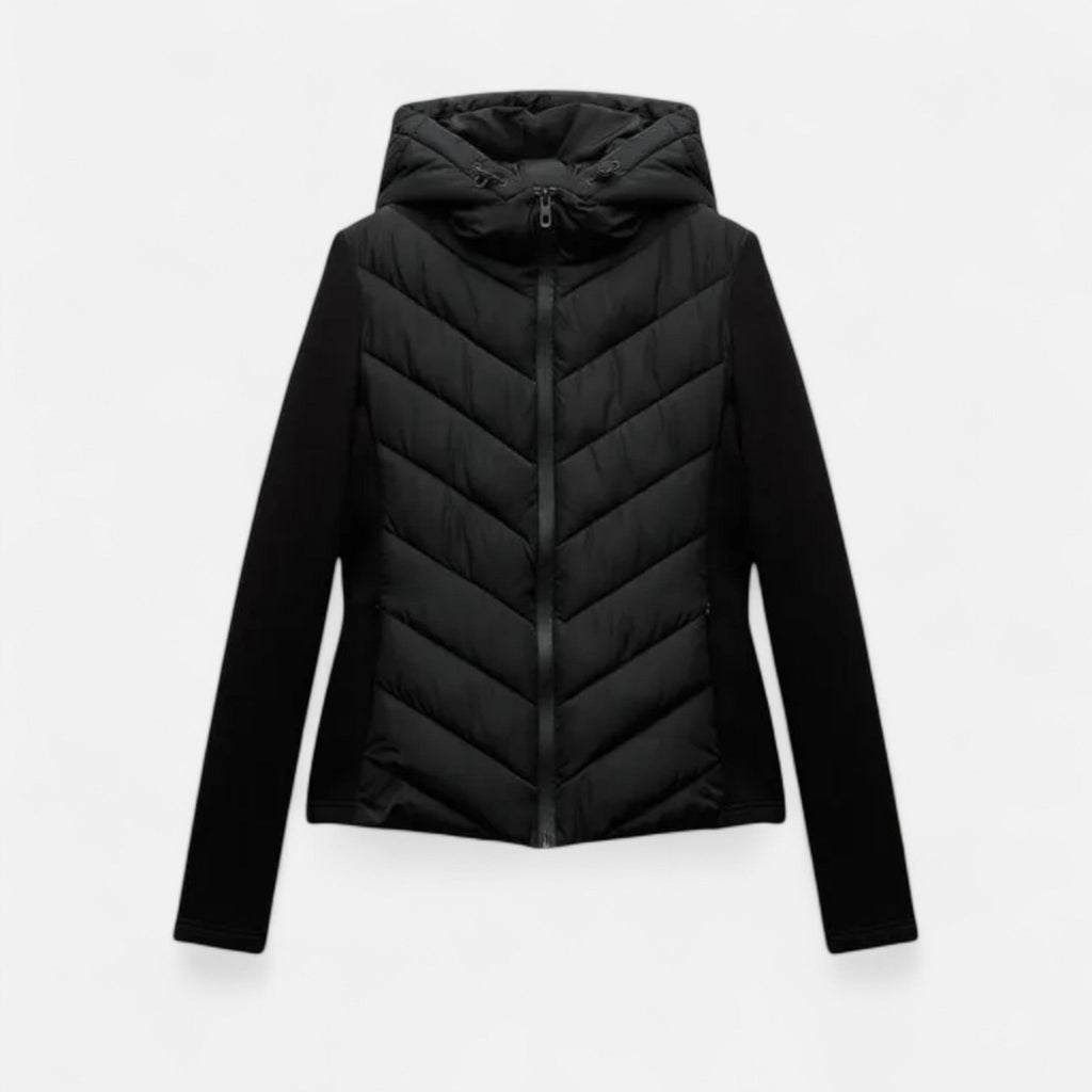 Isabella | Chaqueta de Plumas con Capucha y Patchwork para Mujer 5
