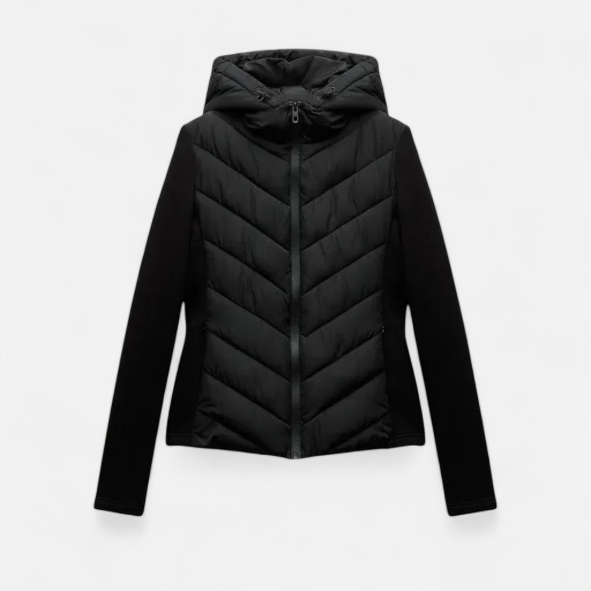 Isabella | Chaqueta de Plumas con Capucha y Patchwork para Mujer 5
