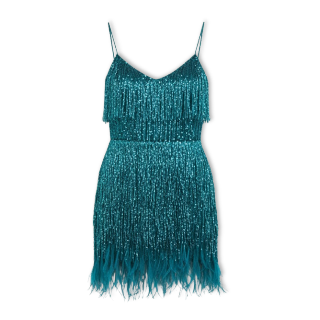 Isabella | Vestido Corto de Noche con Lentejuelas y Plumas para Mujer 5