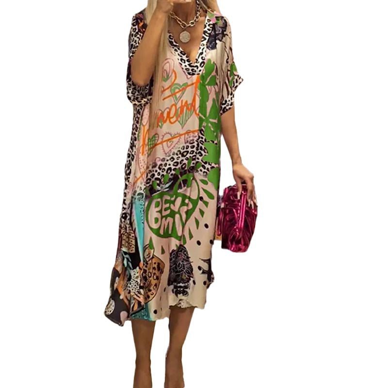 Isabella | Vestido Túnica con Cuello en V y Estampado Gráfico para Mujer 5