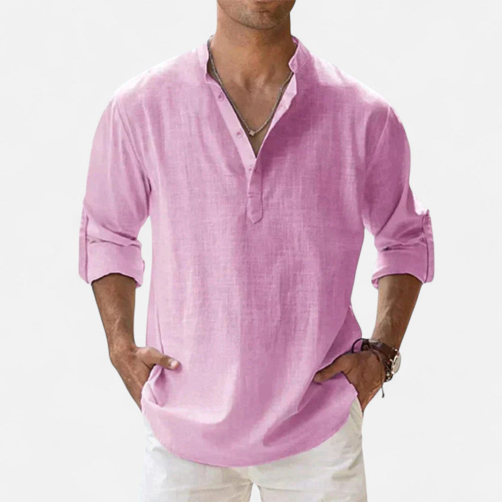 Javier | Camisa de Lino de Manga Larga para Hombre con Estilo Sofisticado 1