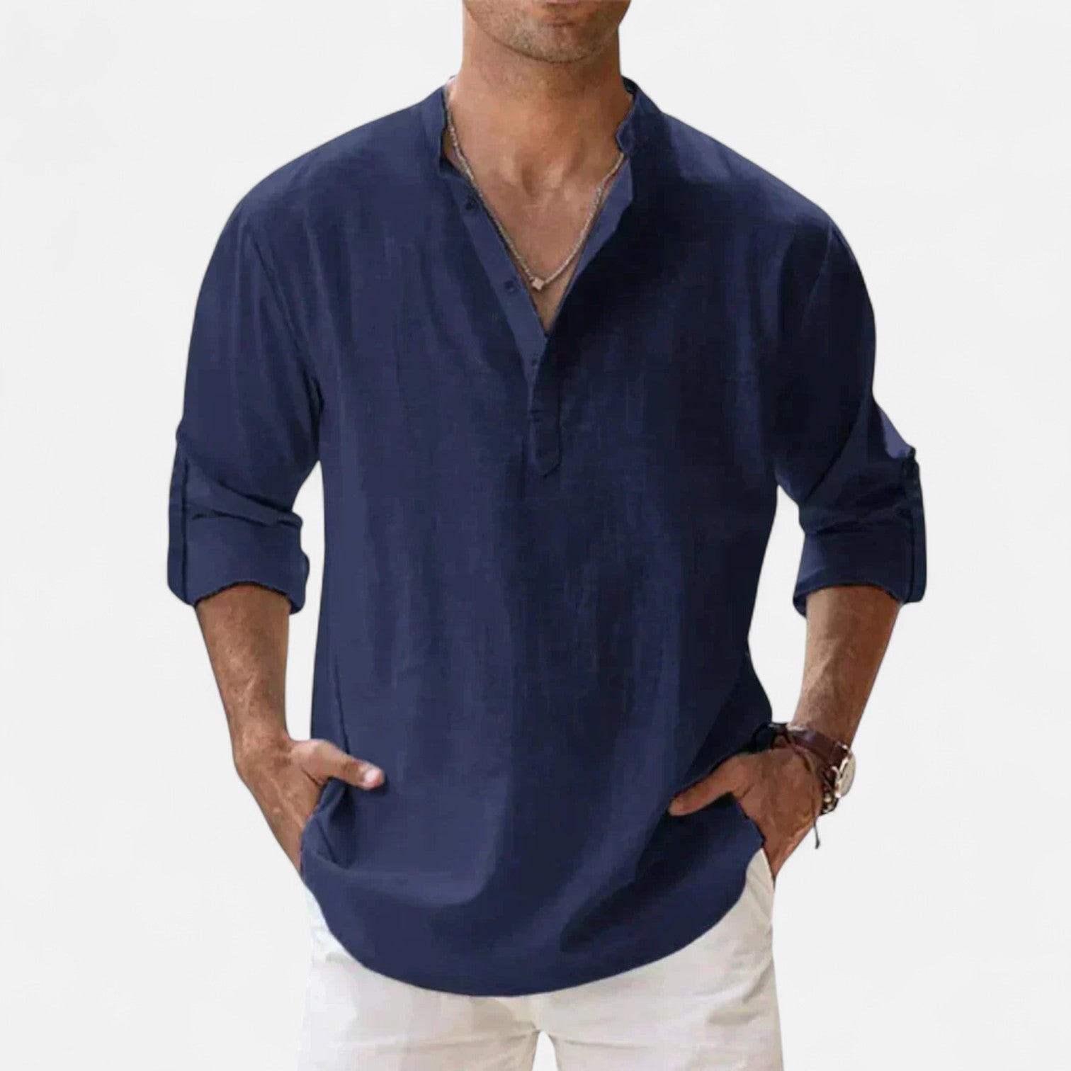 Javier | Camisa de Lino de Manga Larga para Hombre con Estilo Sofisticado 10