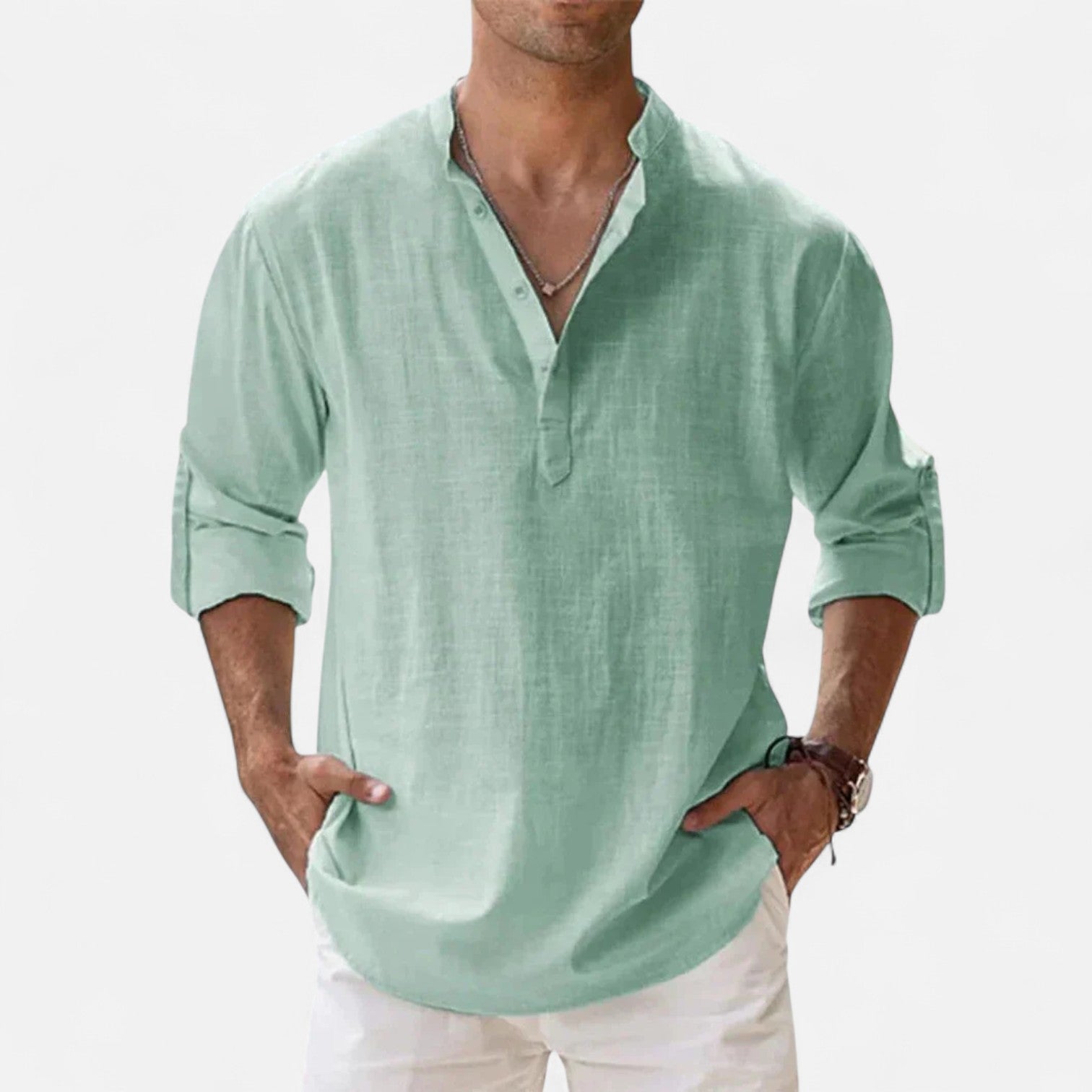 Javier | Camisa de Lino de Manga Larga para Hombre con Estilo Sofisticado 3