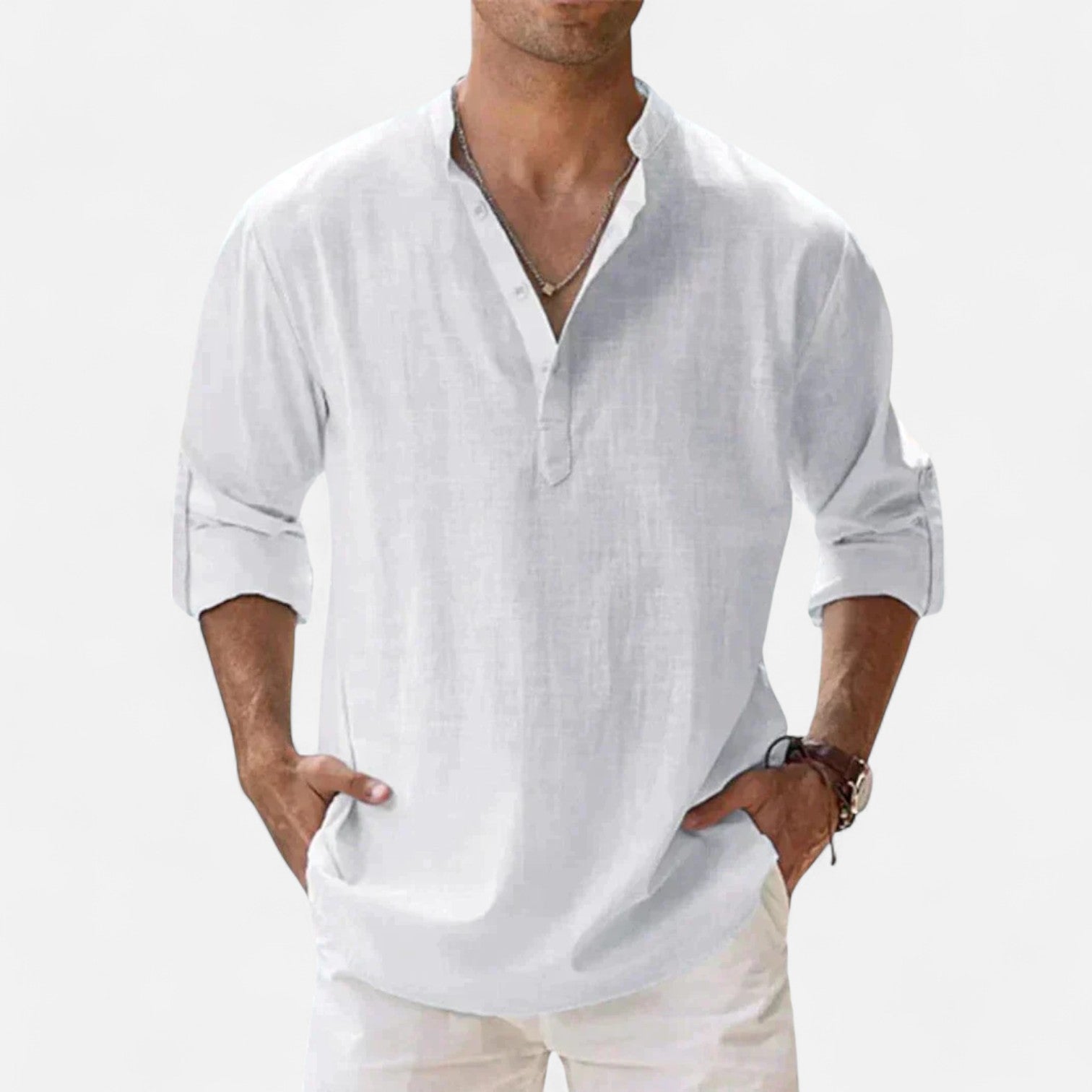 Javier | Camisa de Lino de Manga Larga para Hombre con Estilo Sofisticado 5
