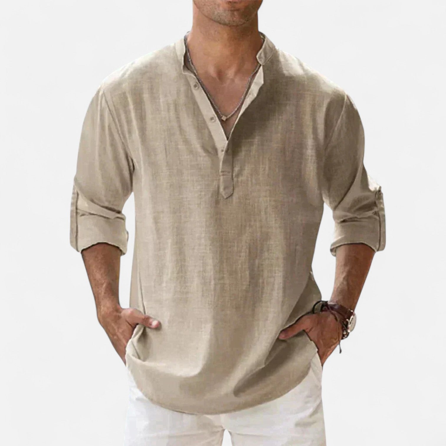 Javier | Camisa de Lino de Manga Larga para Hombre con Estilo Sofisticado 7