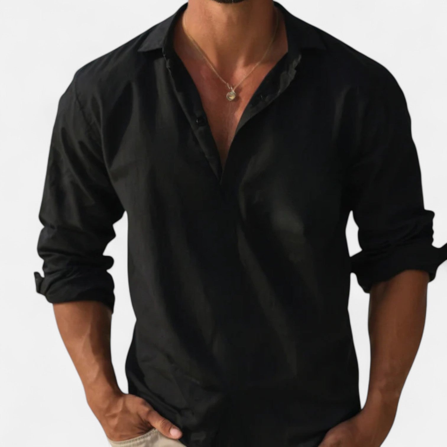Javier | Camisa de Lino de Manga Larga para Hombre con Estilo Sofisticado 9