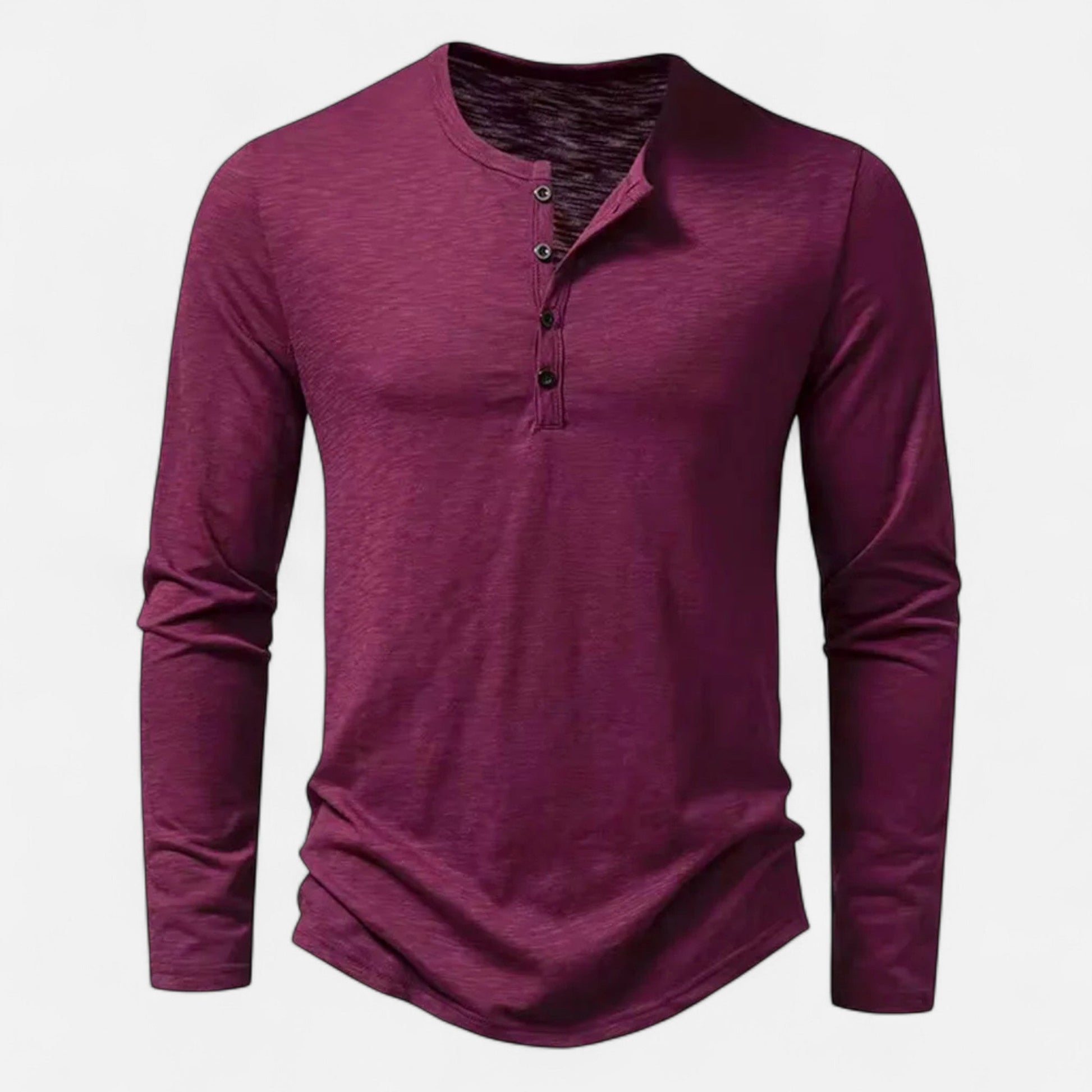 Javier | Camiseta Henley Slim de Algodón para Hombre 0