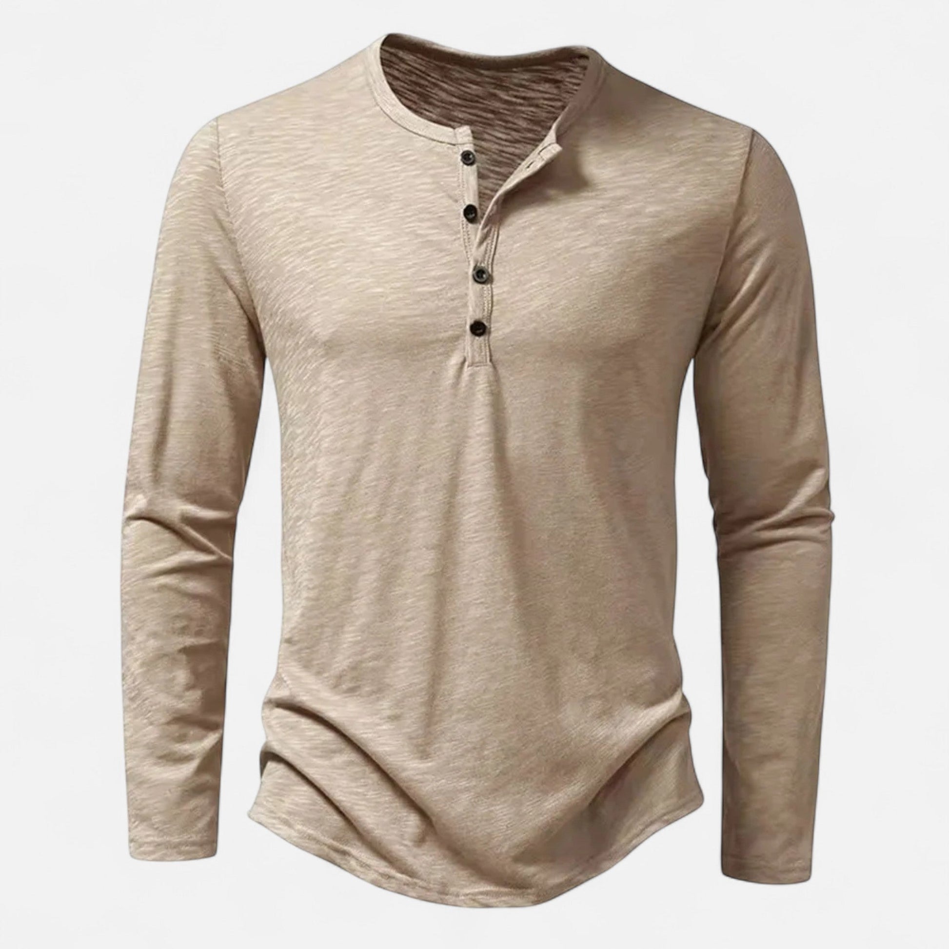 Javier | Camiseta Henley Slim de Algodón para Hombre 3