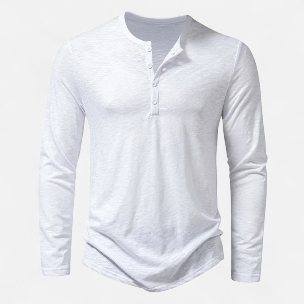 Javier | Camiseta Henley Slim de Algodón para Hombre 4