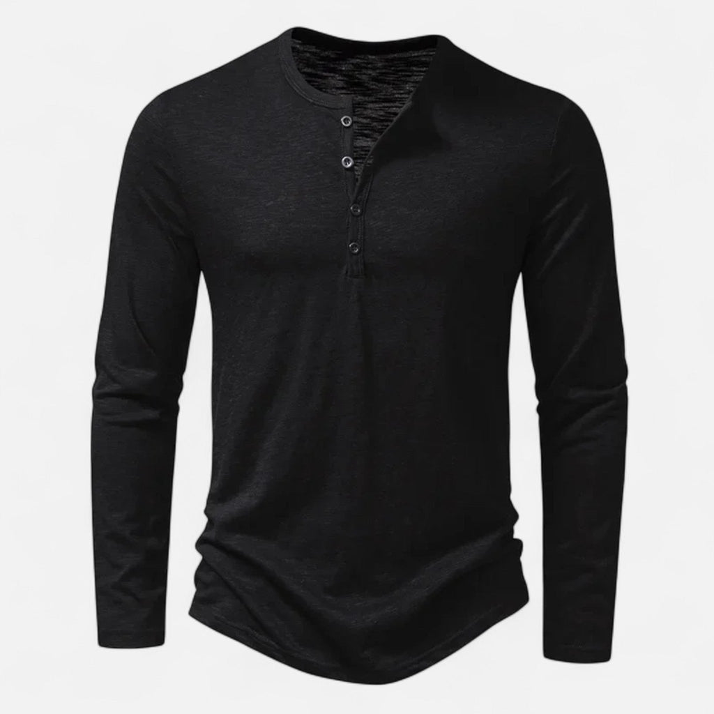 Javier | Camiseta Henley Slim de Algodón para Hombre 6