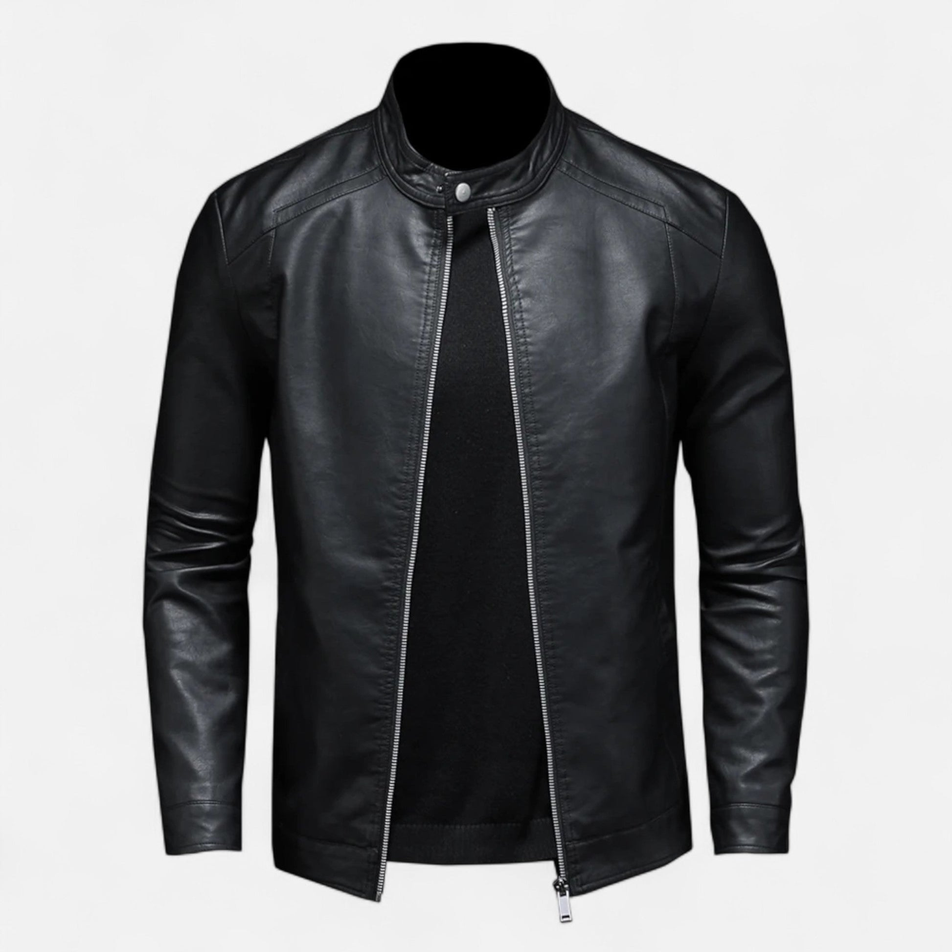 Javier | Chaqueta de Cuero Entallada para Hombre con Estilo Biker 0