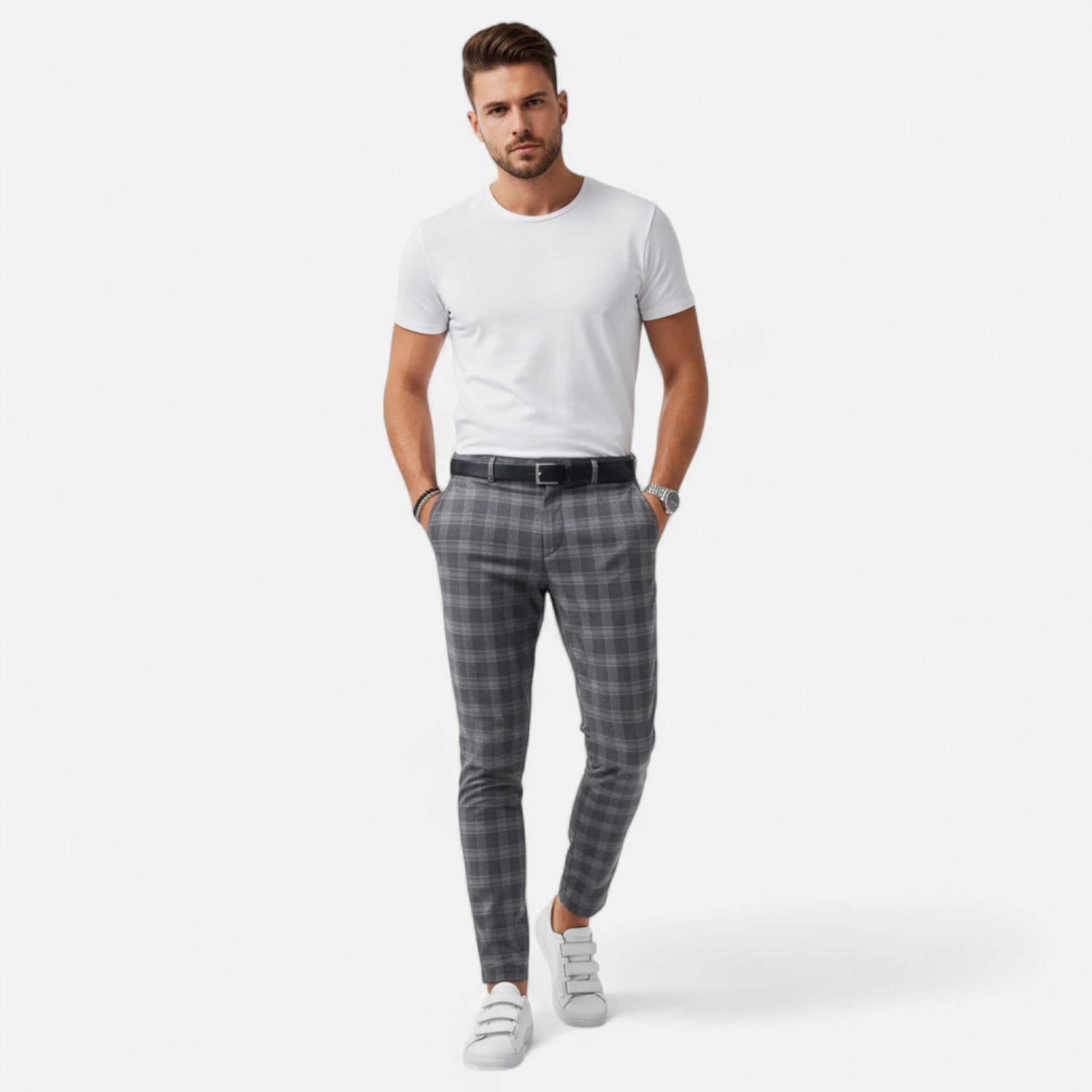 Javier | Pantalón Chino de Cuadros Premium para Hombre 1