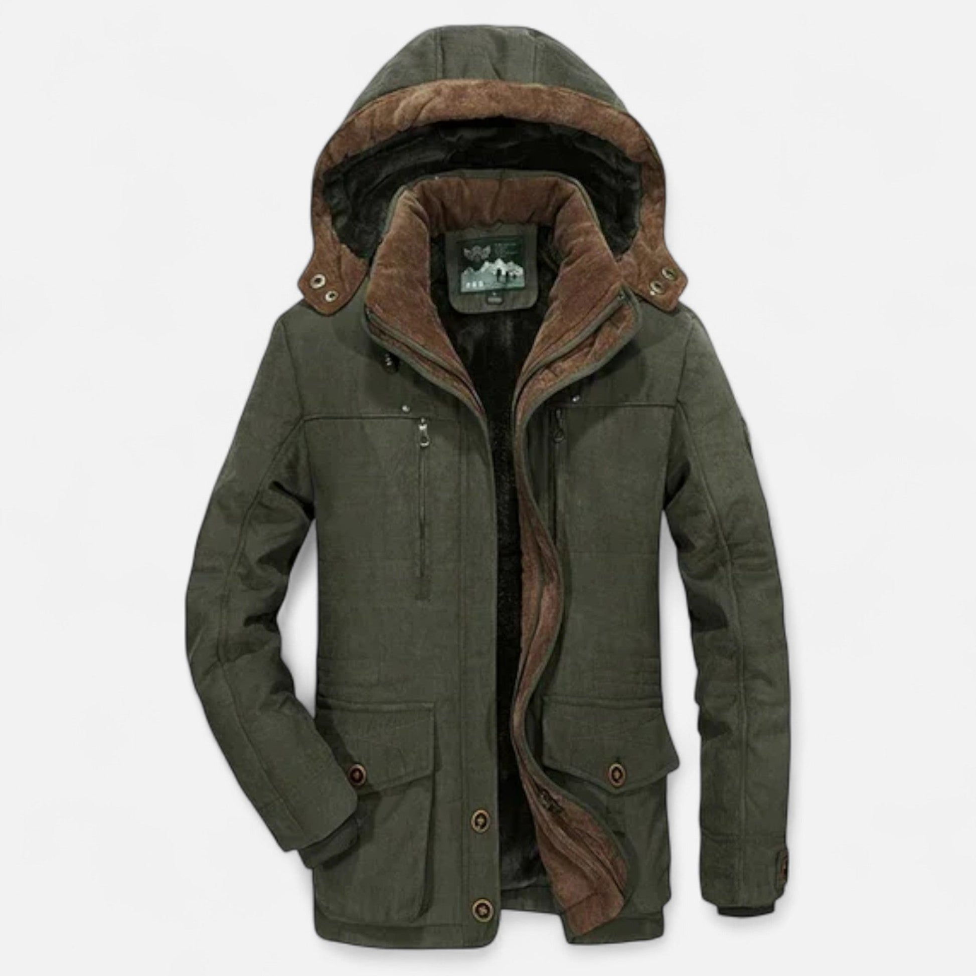 Javier | Parka Acolchada con Capucha para Hombre en Invierno 0