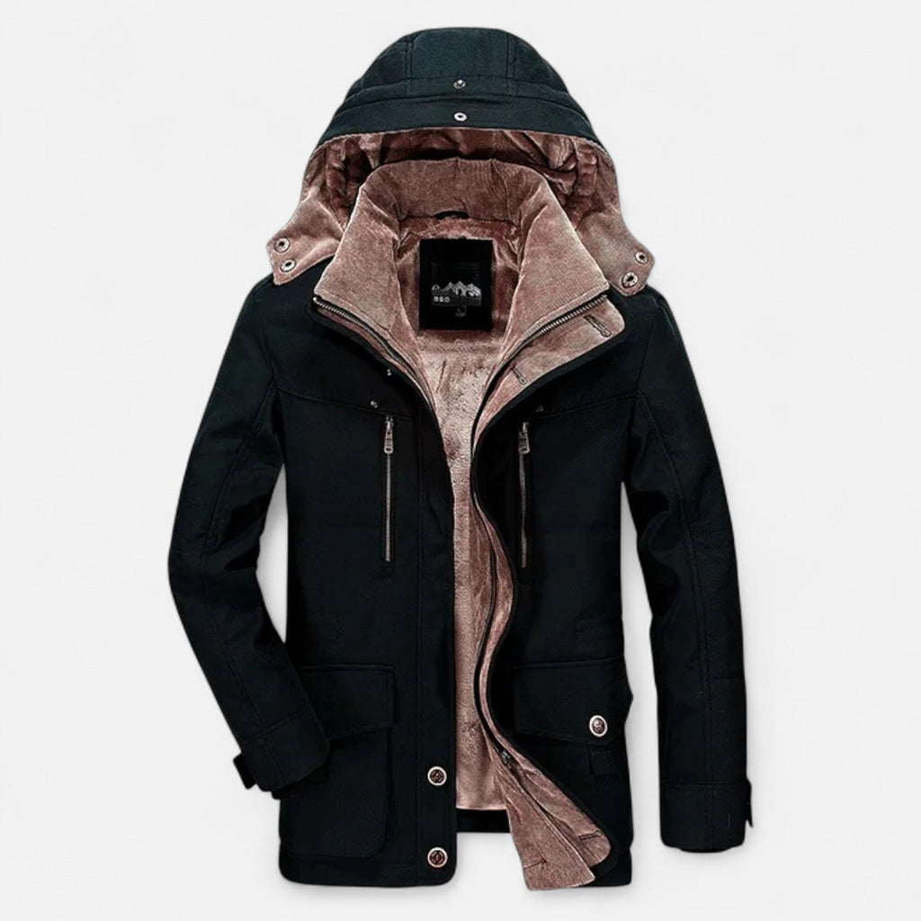 Javier | Parka Acolchada con Capucha para Hombre en Invierno 1