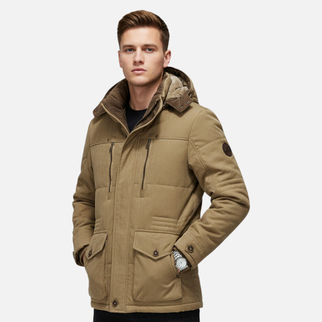 Javier | Parka Acolchada con Capucha para Hombre en Invierno 2