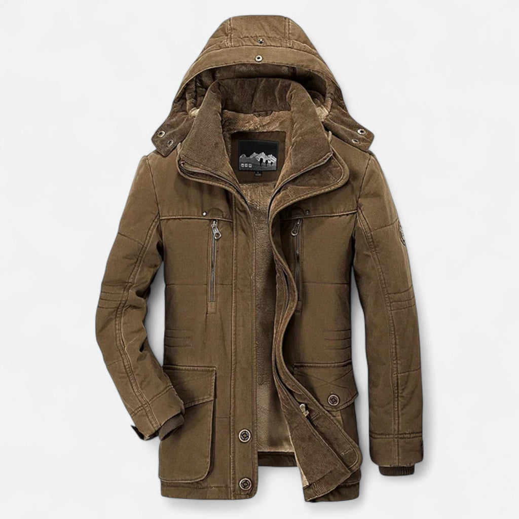 Javier | Parka Acolchada con Capucha para Hombre en Invierno 4