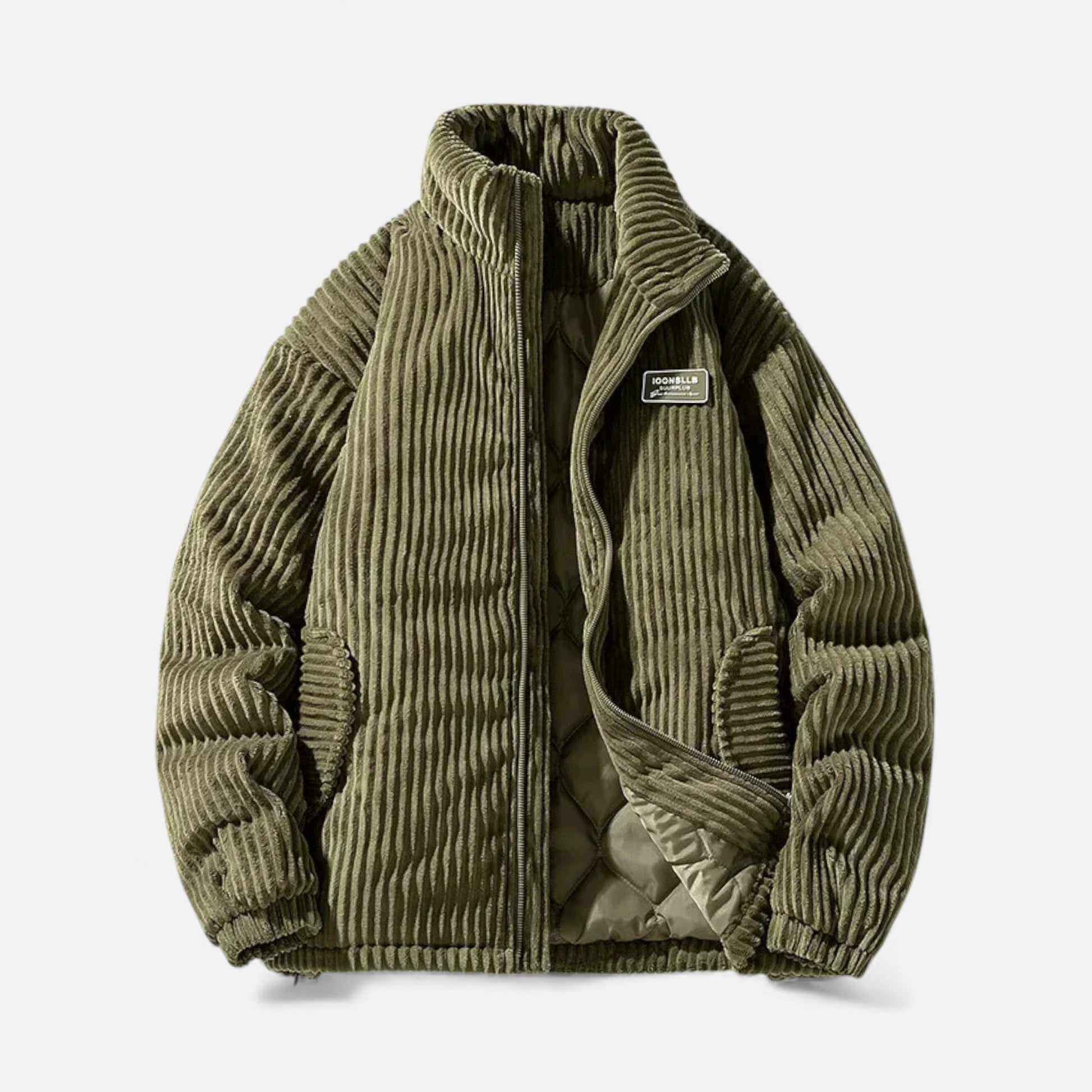 Javier | Parka Hombre Invierno de Pana con Cuello Alto y Diseño Acolchado 0