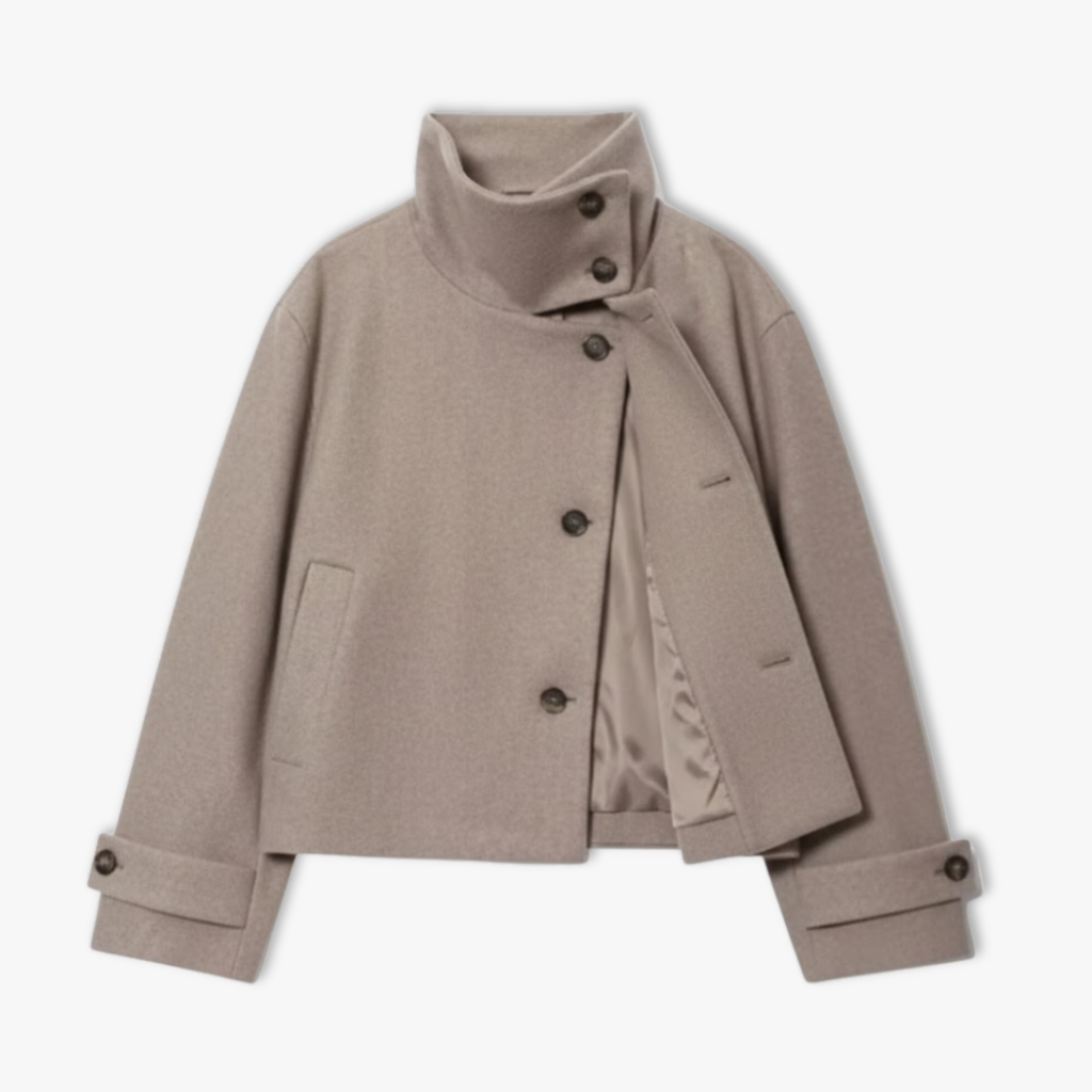 Lucía | Abrigo de Invierno Holgado para Mujer con Cuello Alto y Hebilla 0