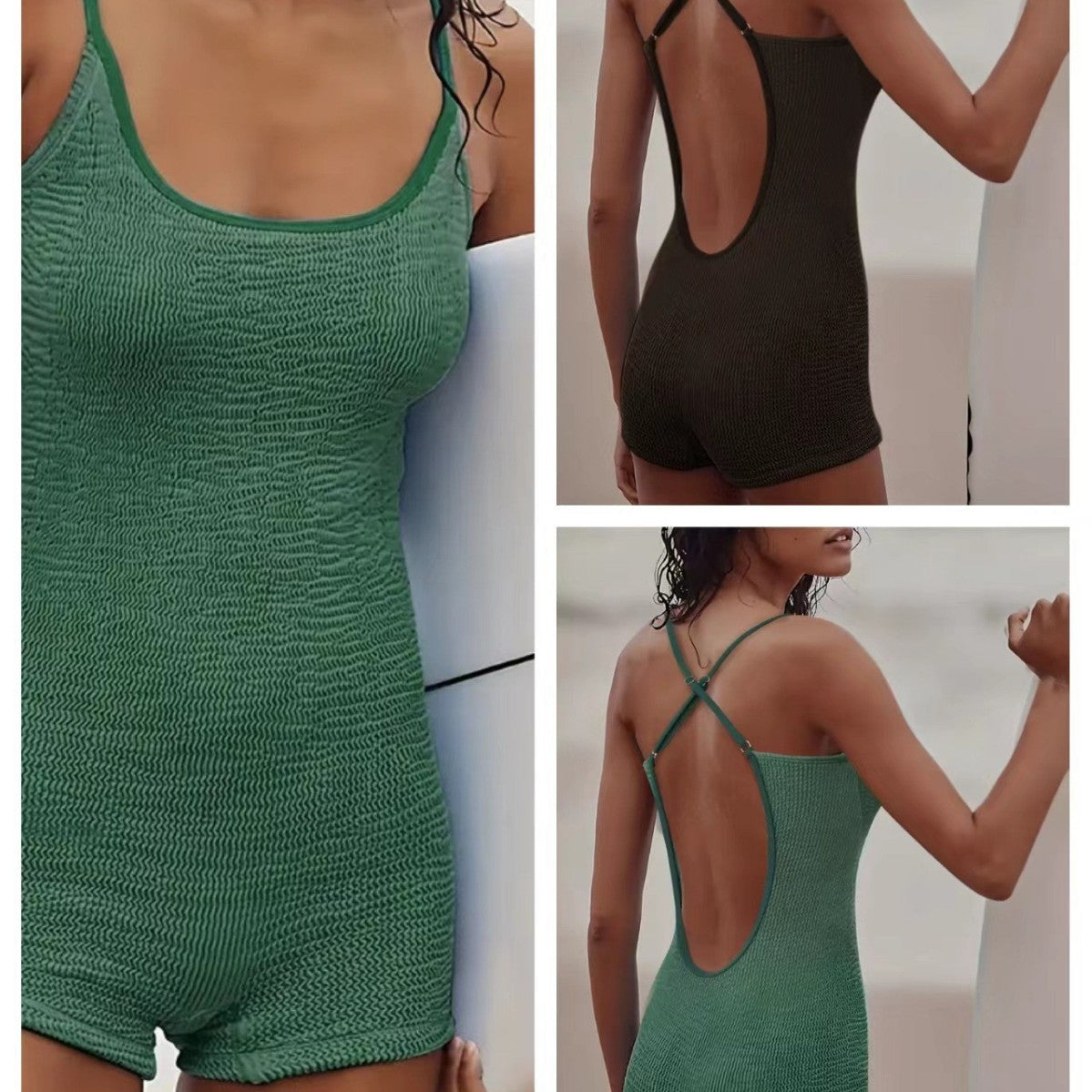 Lucía | Bañador Shorty Deportivo para Mujer con Tejido Texturizado Ideal para Playa 1