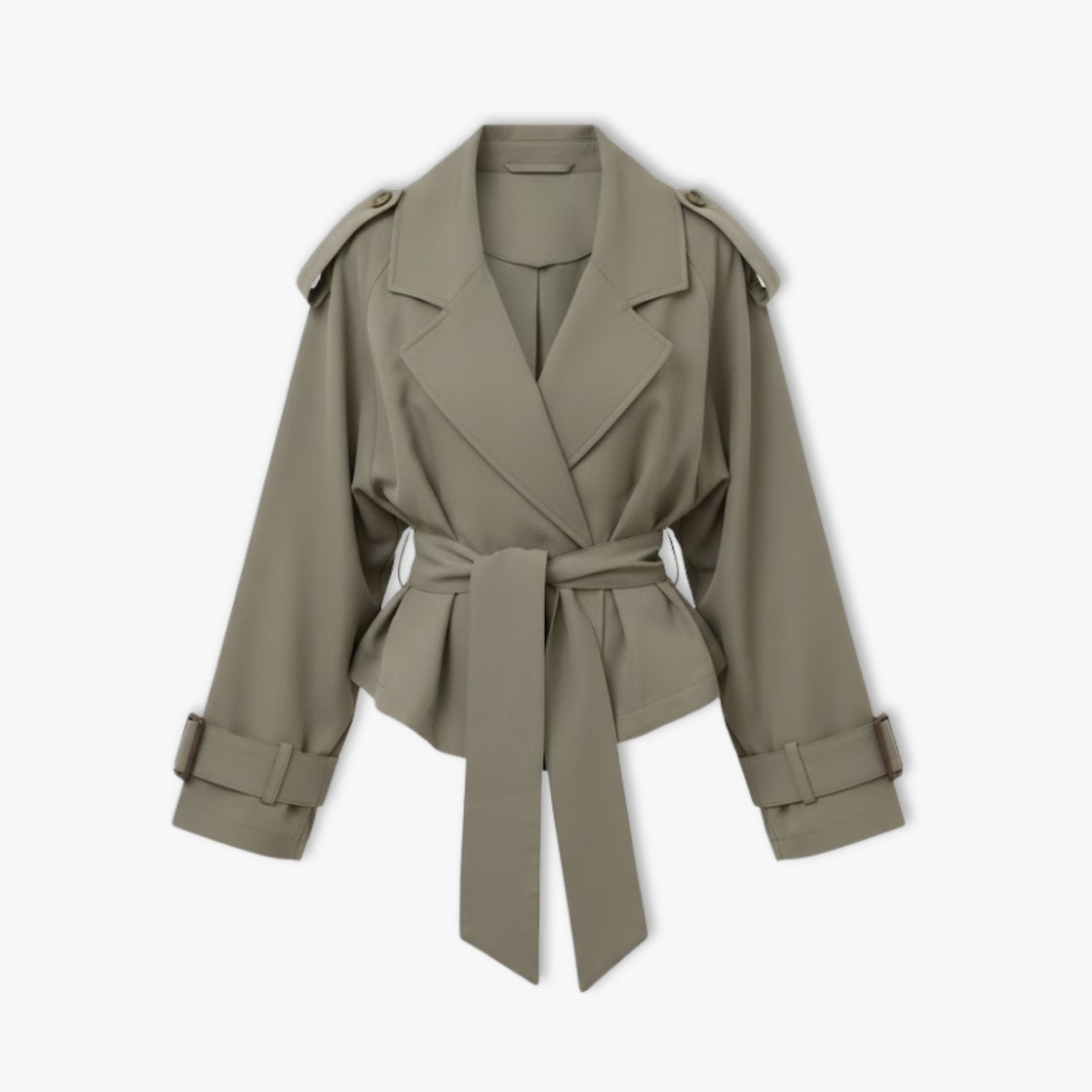 Lucía | Gabardina Corta con Cordones para Mujer con Estilo Moderno 0