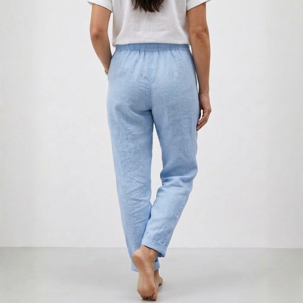 Lucía | Pantalones Holgados de Lino y Algodón con Cintura Alta para Mujer 2