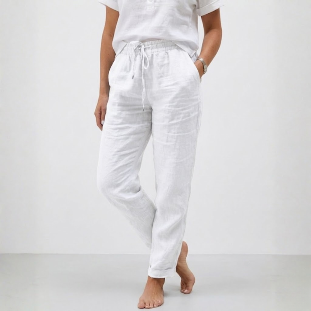 Lucía | Pantalones Holgados de Lino y Algodón con Cintura Alta para Mujer 4