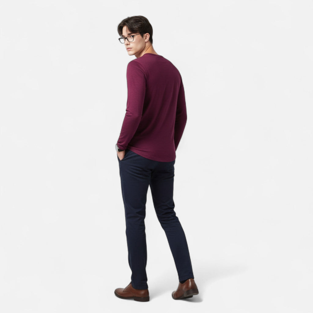 Luis | Camisa Henley de Algodón para Hombre con Manga Larga 2
