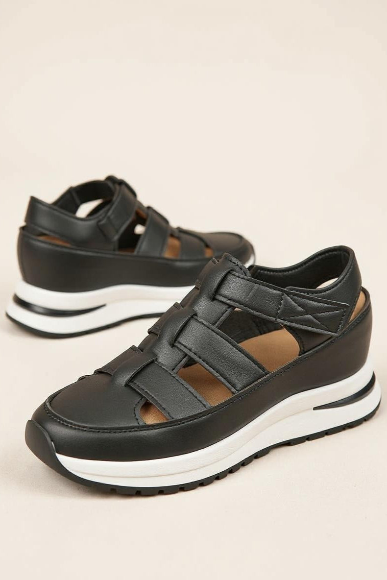 MARTA – Sandalias de plataforma con tiras de velcro para mujer