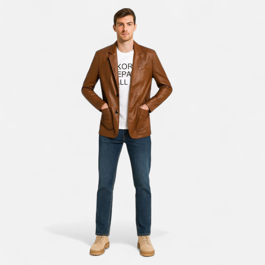 Santiago | Chaqueta Cuero Vegano Hecha a Mano para Hombre 1