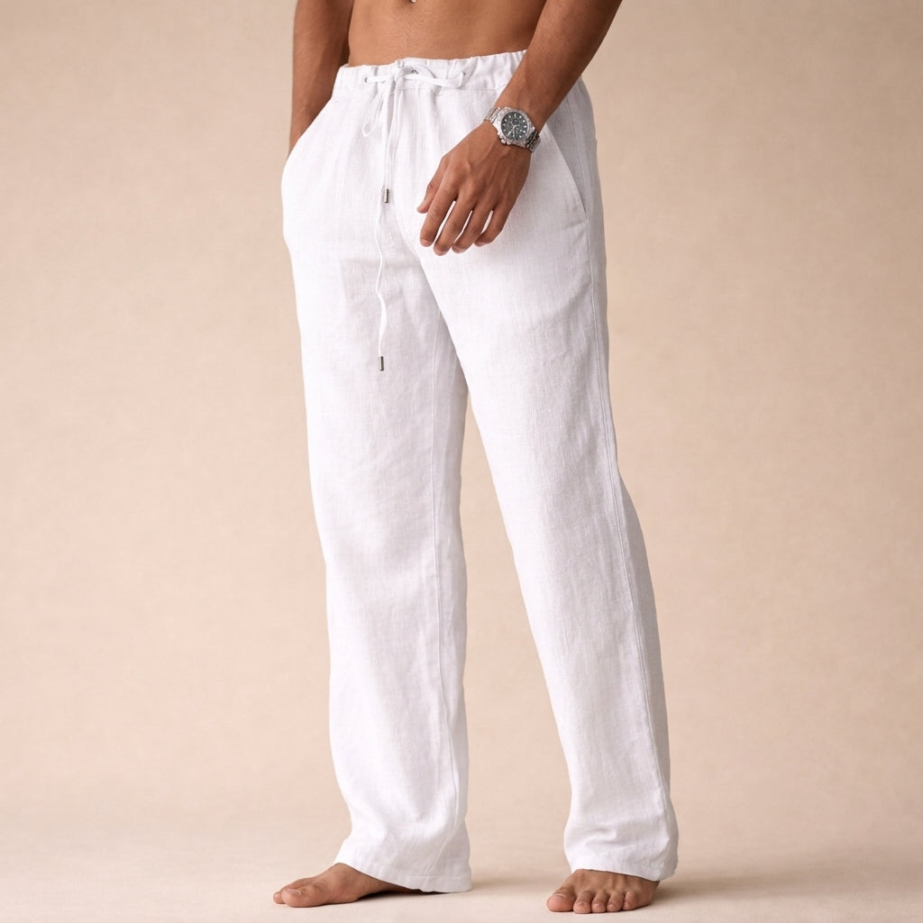 Santiago | Pantalones de Lino de Corte Relajado para Hombre 0
