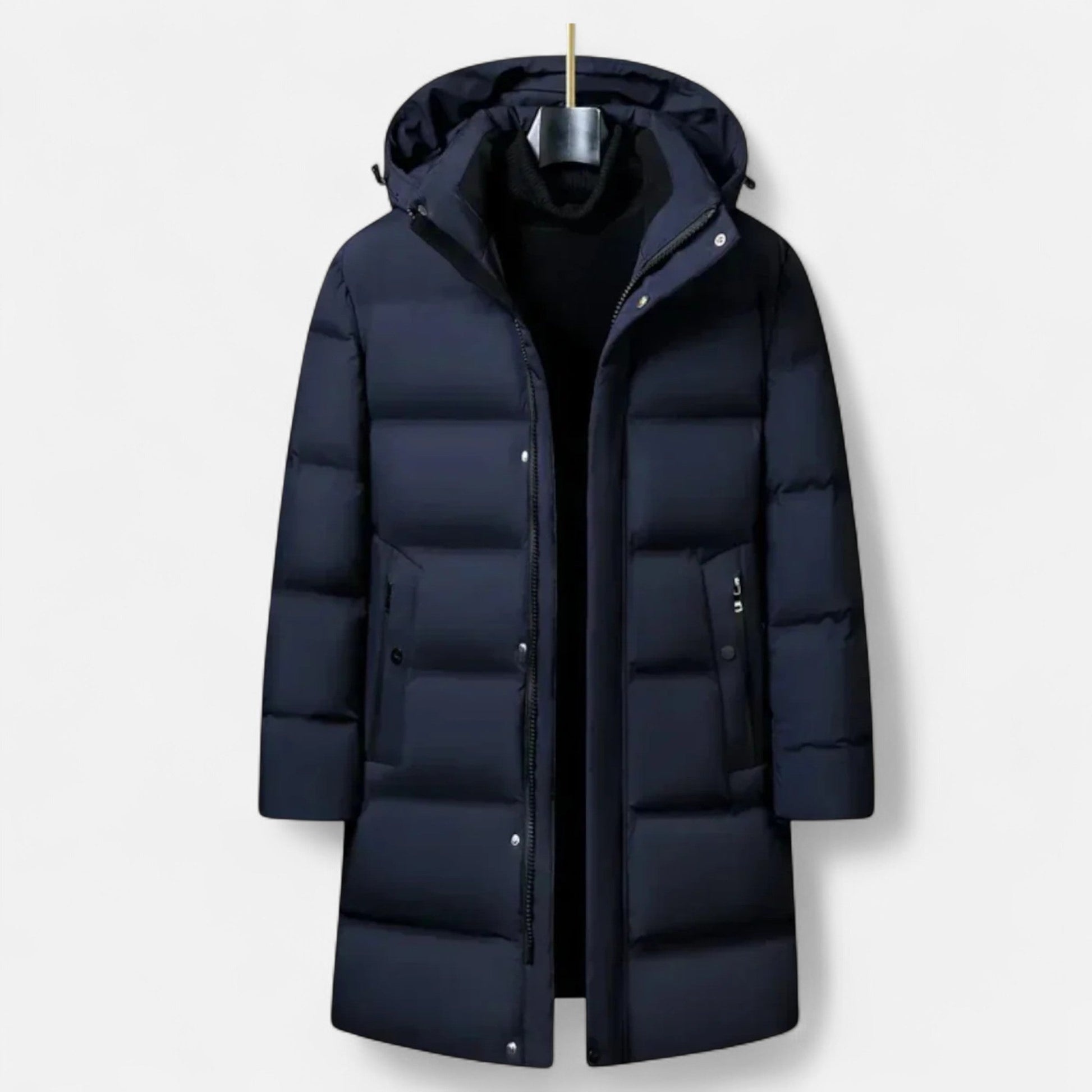 Santiago | Parka Impermeable Negra para Hombre con Capucha Aislante para Invierno 0